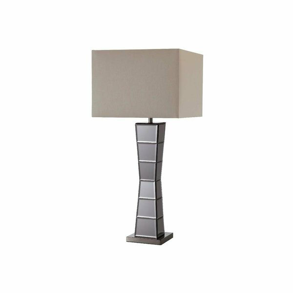 Cling 29.5 in. Alistair Crystal Black Mirror Square Tower Table Lamp, Black CL3116141
